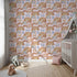 Front view of Whimsy Tots' Boho Rainbow Night Wallpaper in Blush Pink