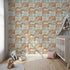 Front view of Whimsy Tots' Boho Rainbow Night Wallpaper in Mint Green