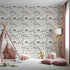 Front view of Whimsy Tots' Animal Train Adventure Wallpaper in Sand