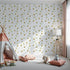 Front view of Whimsy Tots' Busy Bees at Play Wallpaper in White