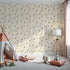 Front view of Whimsy Tots' Busy Bees at Play Wallpaper in Sand