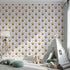 Front view of Whimsy Tots' Bee Blossom Parade Wallpaper in Blush Pink