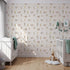 Front view of Whimsy Tots' Sleepy Safari Snuggles Wallpaper in Cream