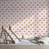Front view of Whimsy Tots' Tiger Grid Giggles Wallpaper in Pink