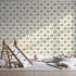 Front view of Whimsy Tots' Tiger Grid Giggles Wallpaper in Mint Green