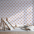 Front view of Whimsy Tots' Tiger Grid Giggles Wallpaper in Lilac Lavender