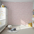 Front view of Whimsy Tots' Coral Garden Dance Wallpaper in Blush Pink