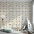 Front view of Whimsy Tots' Dino Drivers Parade Wallpaper in Cream