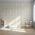 Front view of Whimsy Tots' Busy Bee Trail Wallpaper in Buttercream