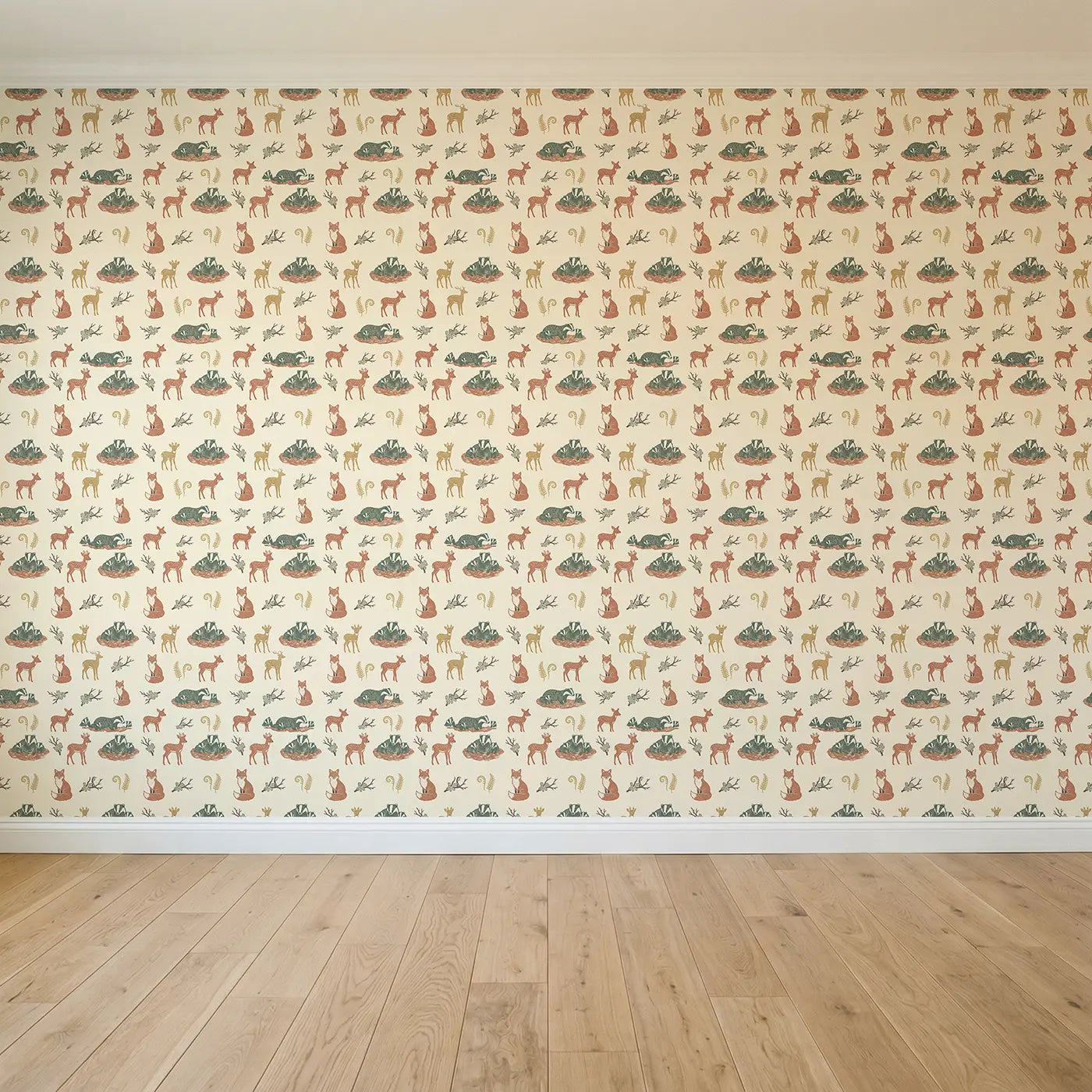 Badger Family Block Print seamless wallpaper full pattern - Whimsy Tots