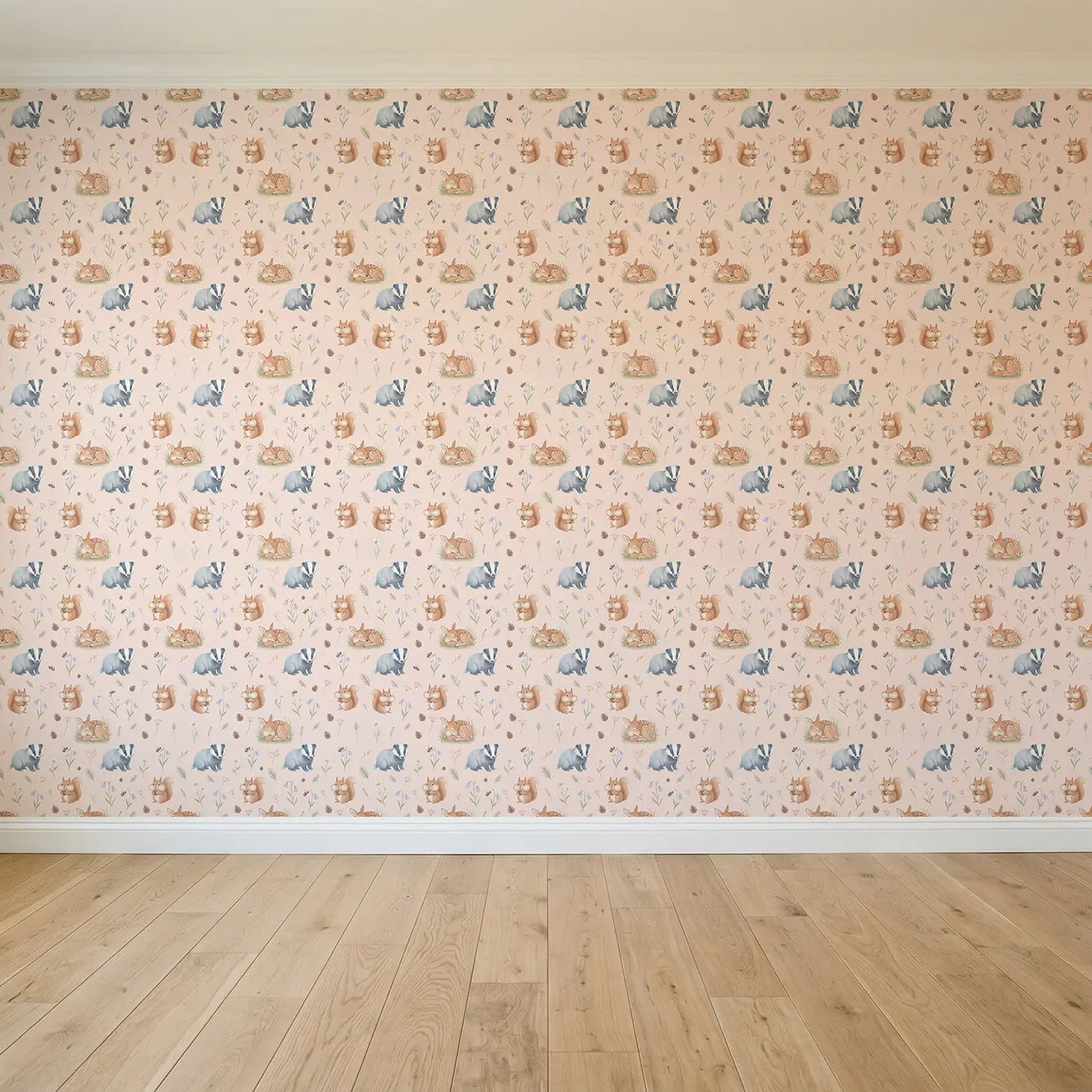 Badger Cub Soft Pastel seamless wallpaper full pattern - Whimsy Tots