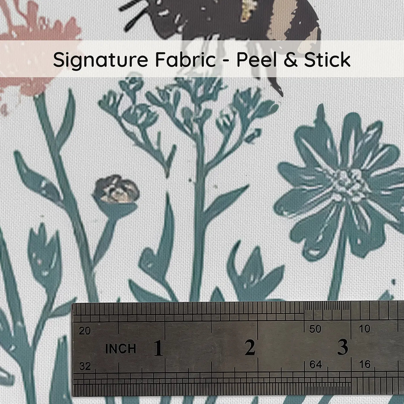 Field Mouse Toadstool Block Print on peel and stick fabric - Whimsy Tots