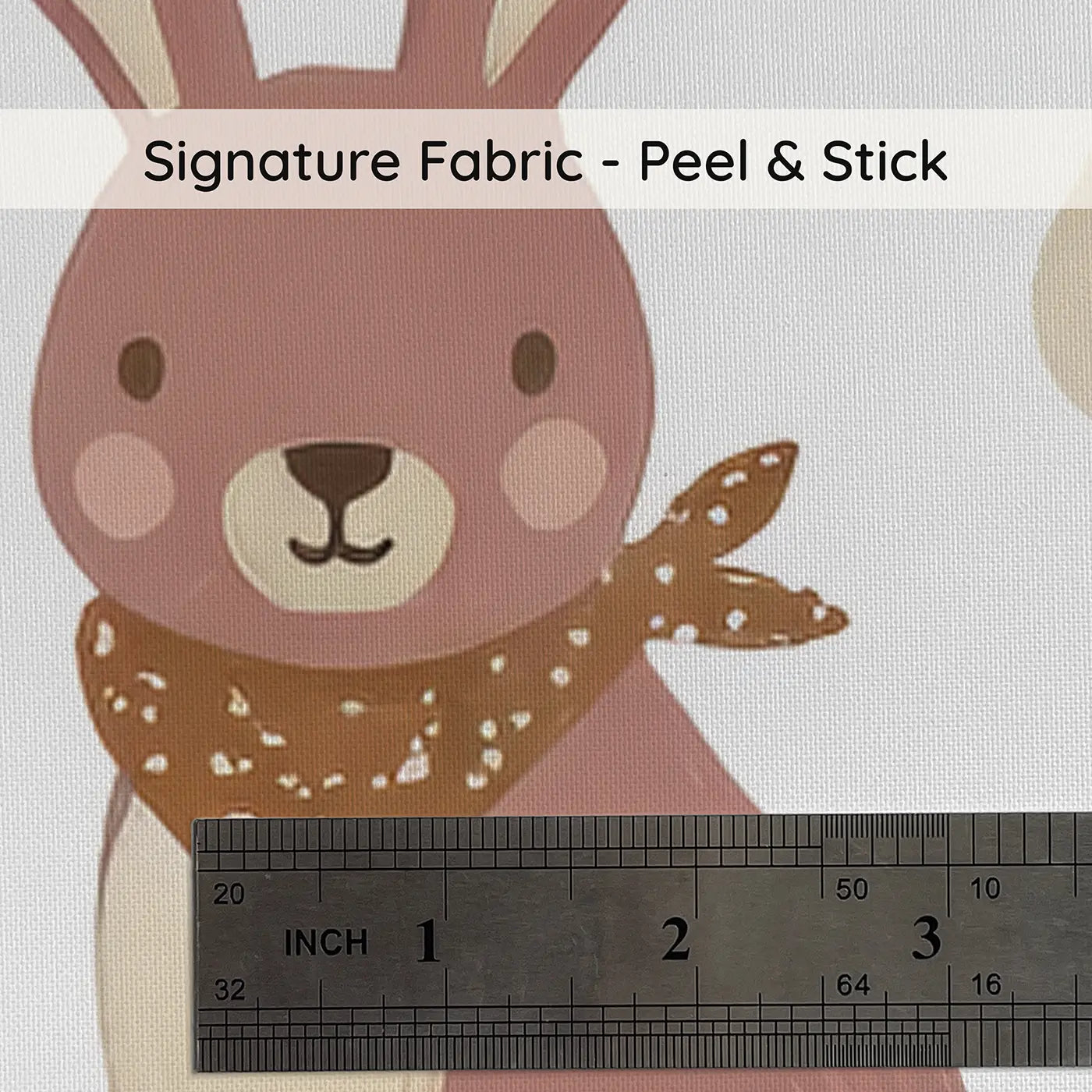Bunny Floppy Ears Modern Illustration on peel and stick fabric - Whimsy Tots