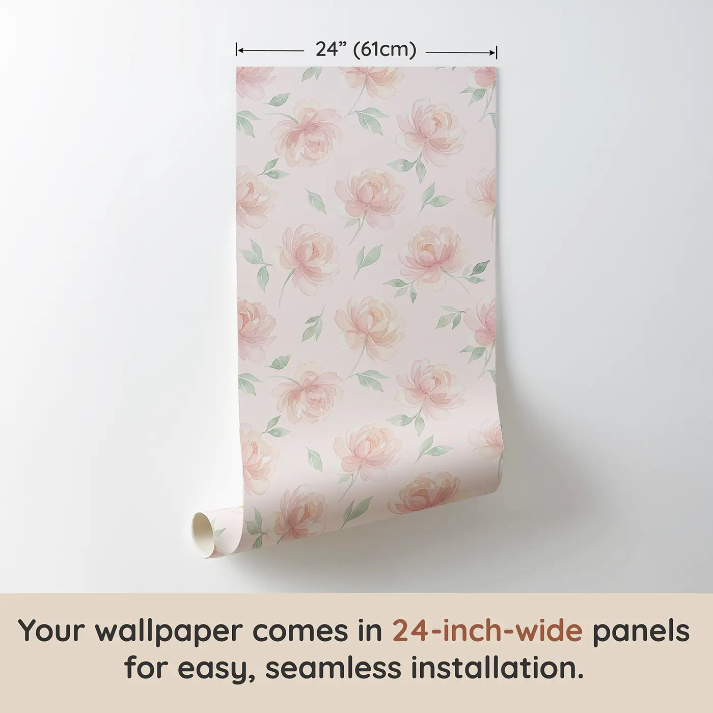 Oversized Single Watercolor wallpaper panel dimensions - Whimsy Tots