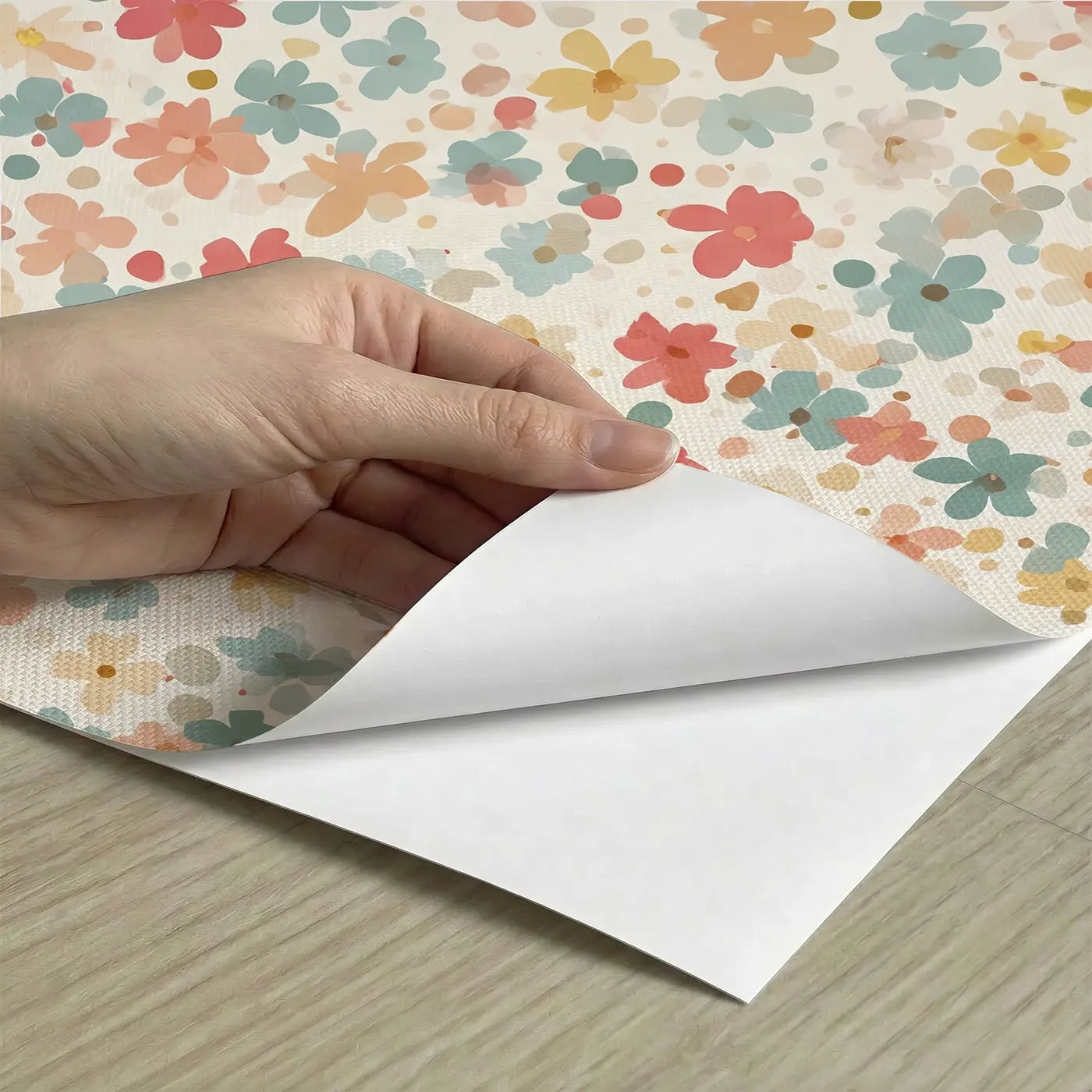 Mini Daisies Ditsy Floral peel and stick material close-up - Whimsy Tots