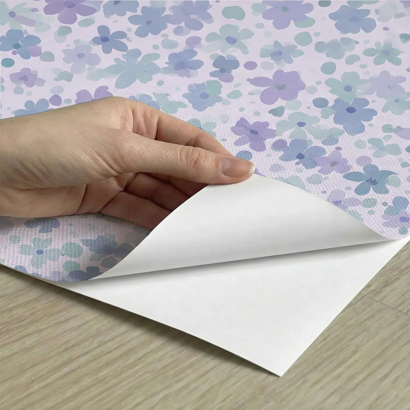 Violets Ditsy Floral peel and stick material close-up - Whimsy Tots
