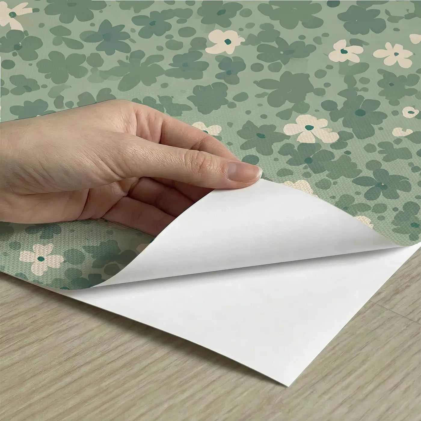 Floral Sage Ditsy Floral peel and stick material close-up - Whimsy Tots