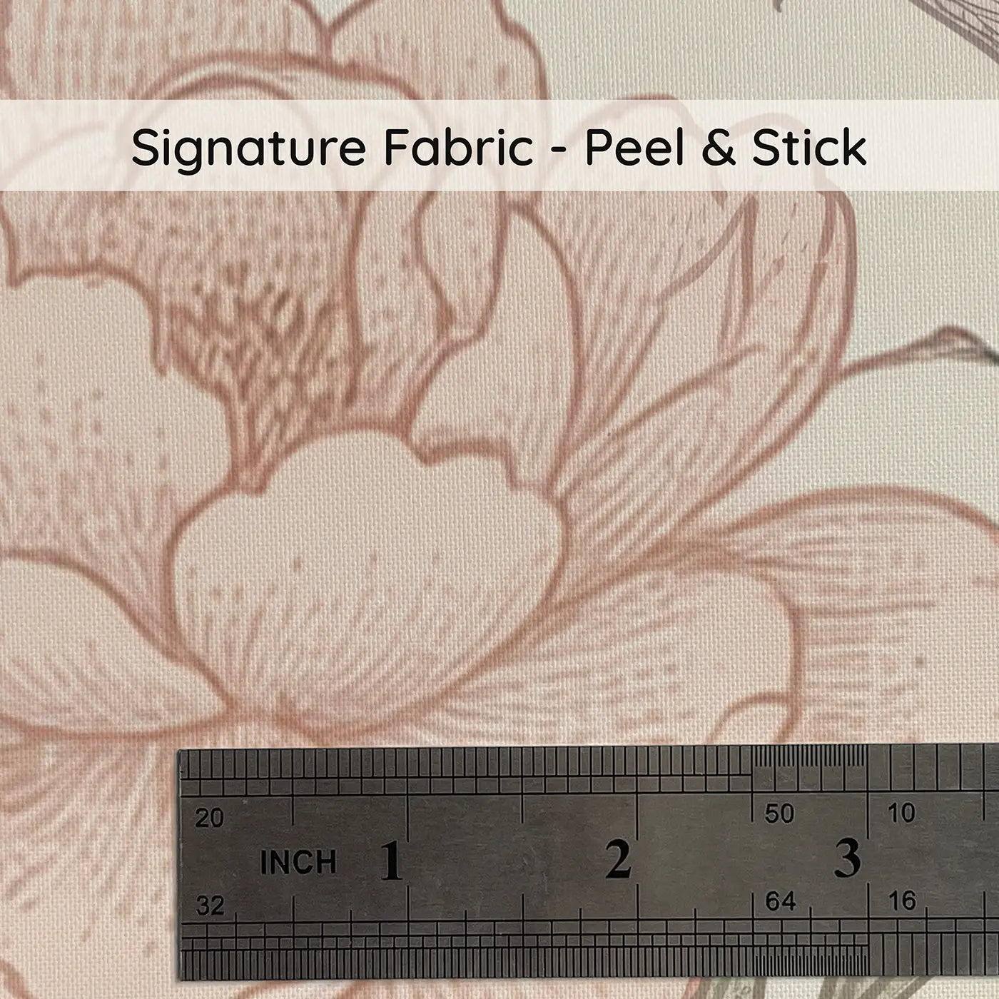 Peony Branches Botanical Elegance on peel and stick fabric - Whimsy Tots