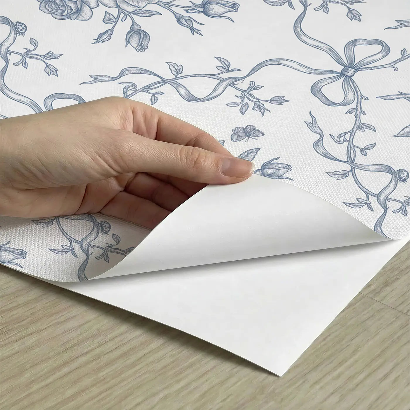 De Jouy Floral Botanical Elegance peel and stick material close-up - Whimsy Tots