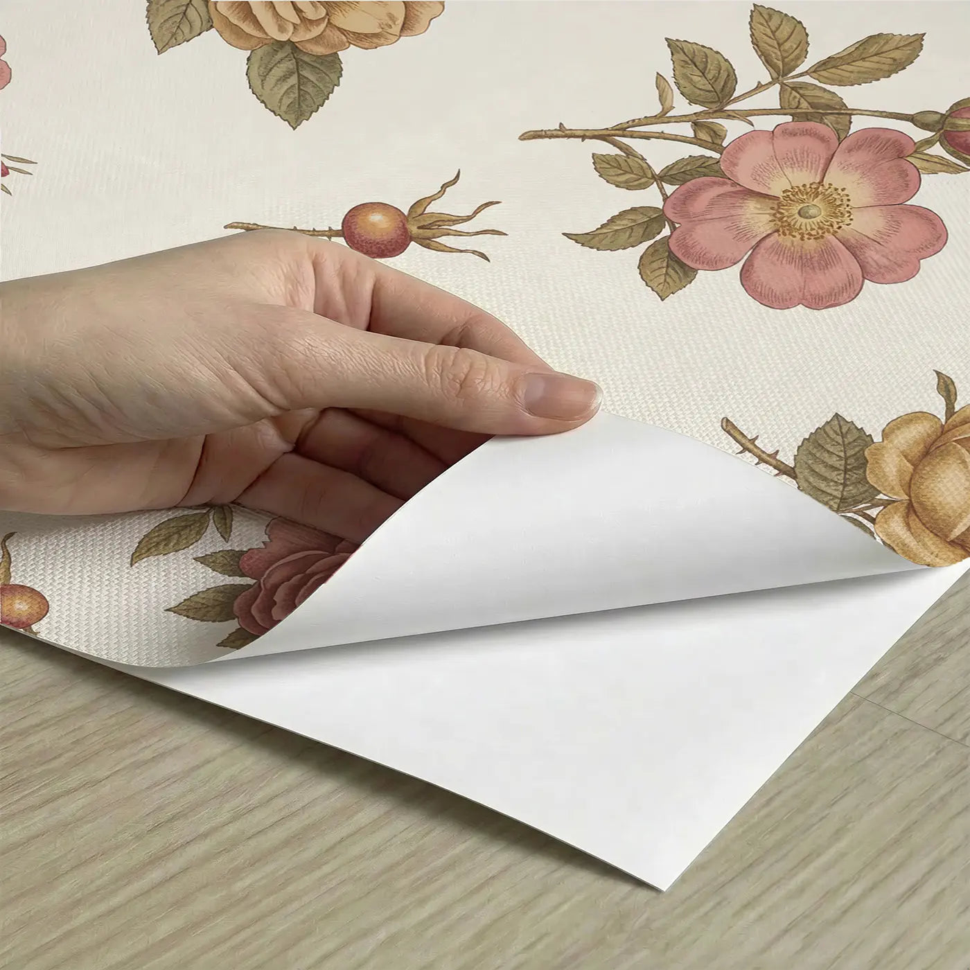 Rose Study Detailed Botanical Elegance peel and stick material close-up - Whimsy Tots