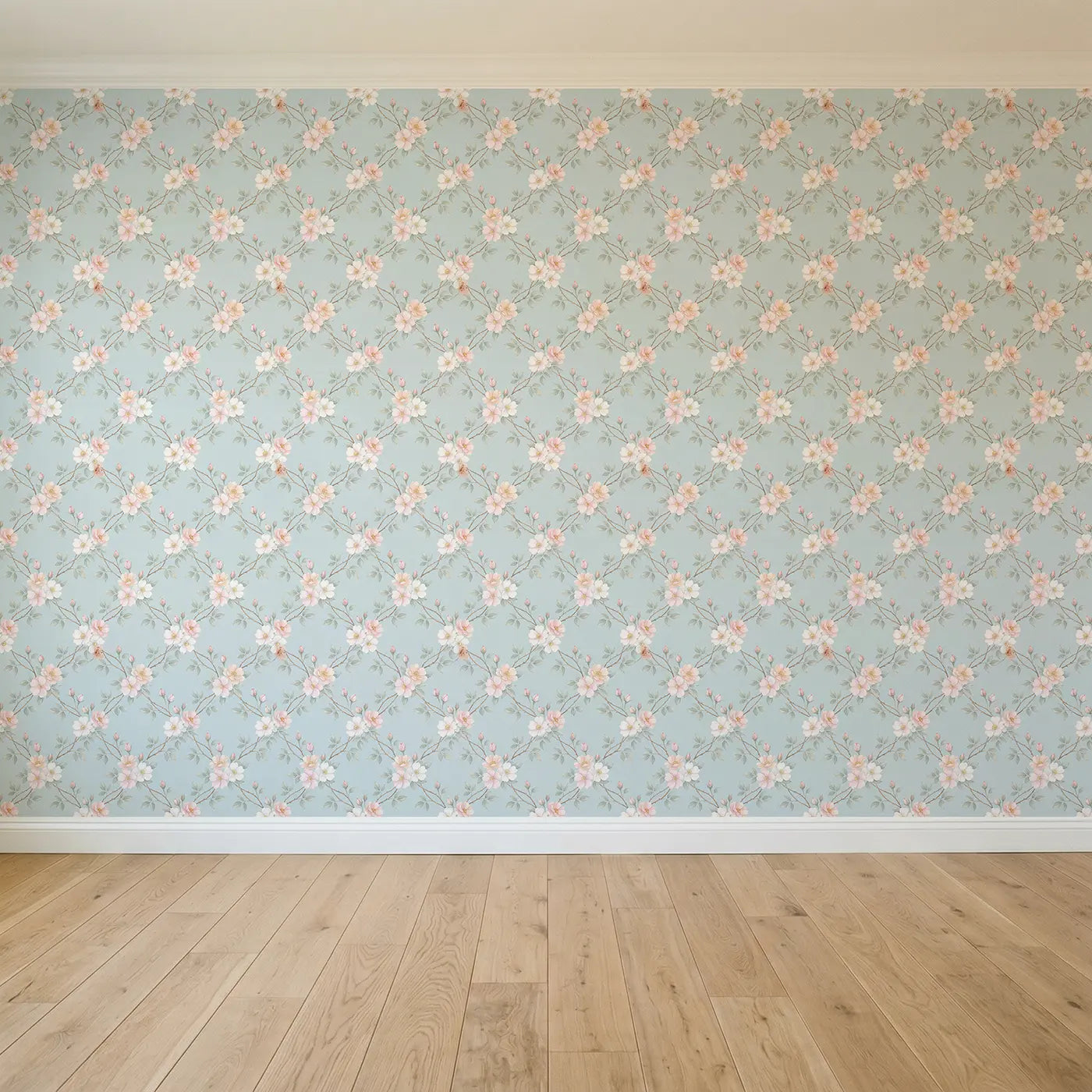 Climbing Roses Watercolor seamless wallpaper full pattern - Whimsy Tots