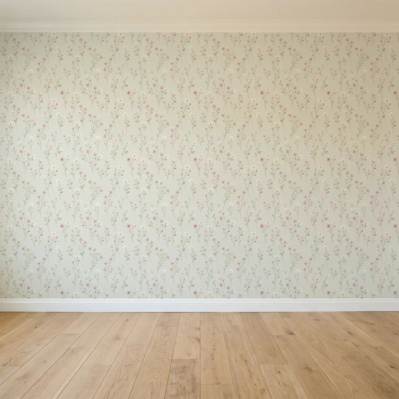 Scattered Wildflower Stems Watercolor seamless wallpaper full pattern - Whimsy Tots