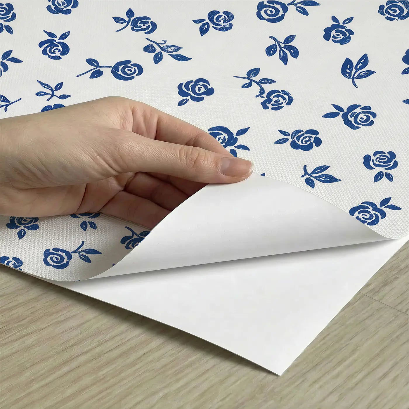 Roses Leaves Ditsy Floral peel and stick material close-up - Whimsy Tots