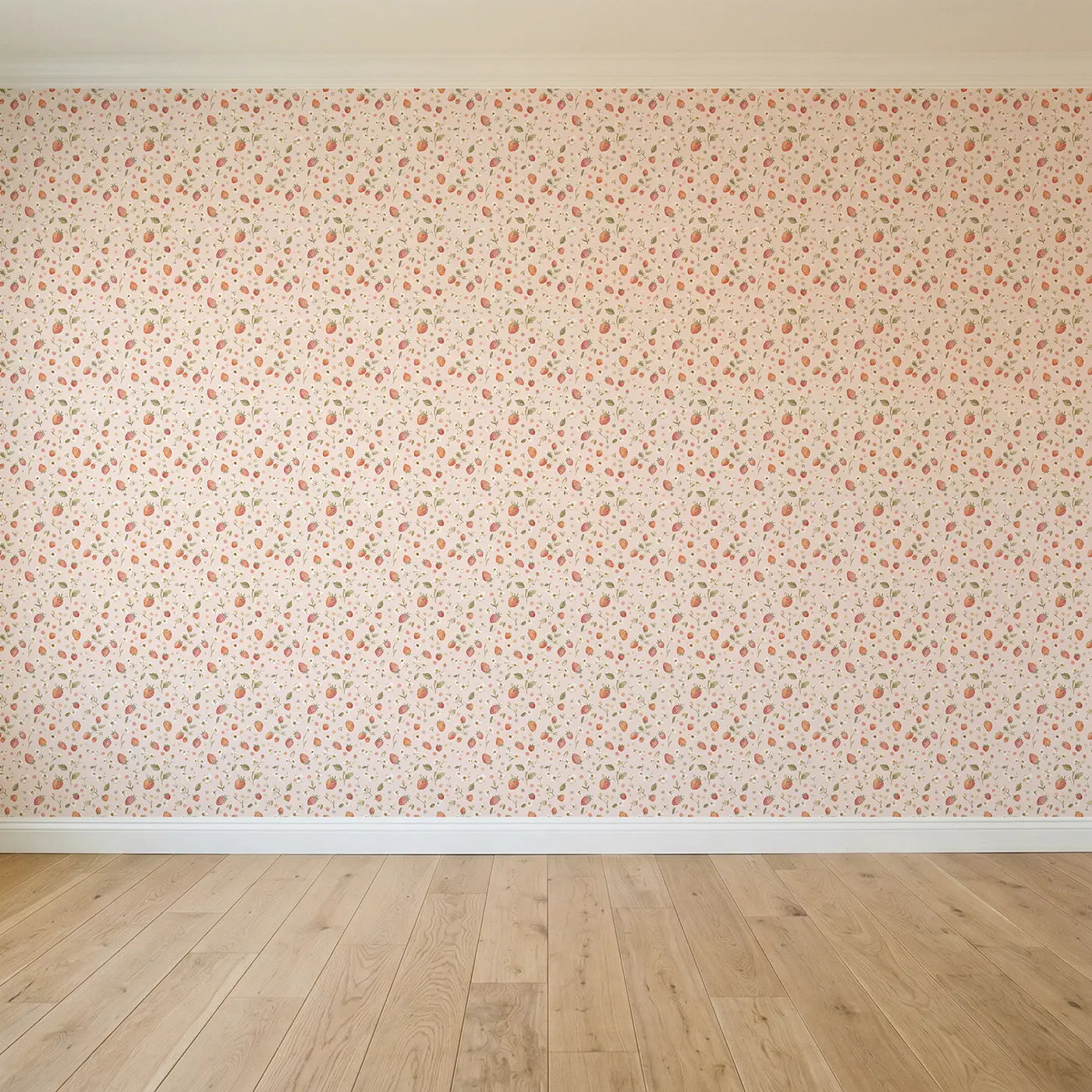 Flowers Strawberries Ditsy Floral seamless wallpaper full pattern - Whimsy Tots