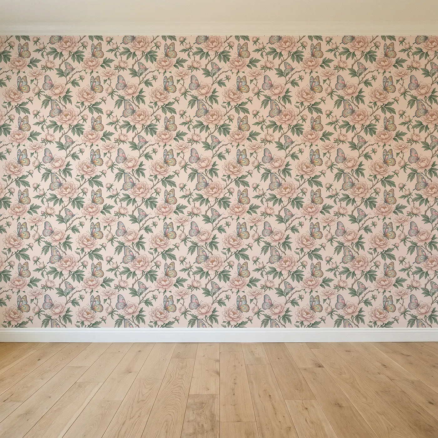Peony Tree Botanical Elegance seamless wallpaper full pattern - Whimsy Tots