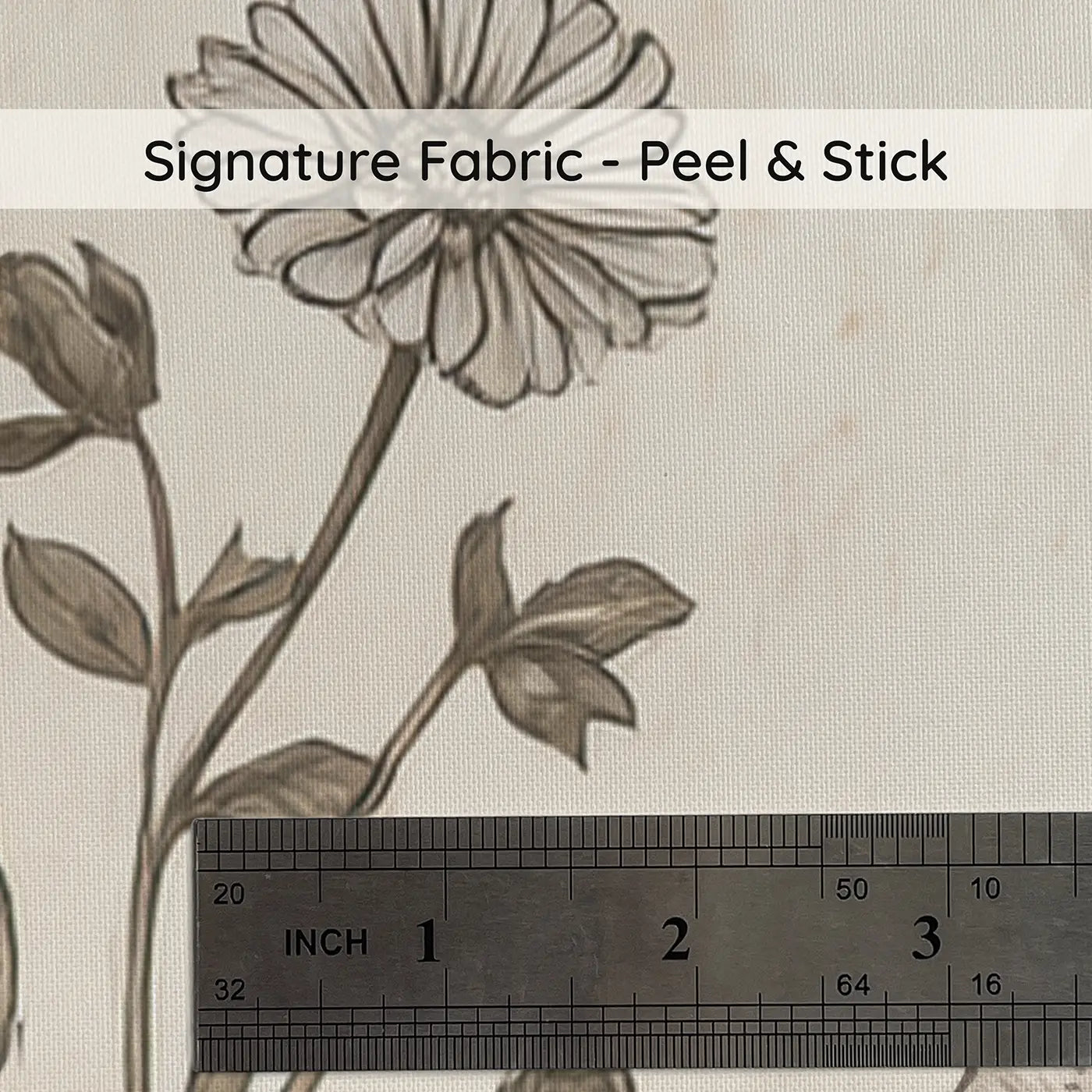 Study Wildflowers: Botanical Elegance on peel and stick fabric - Whimsy Tots