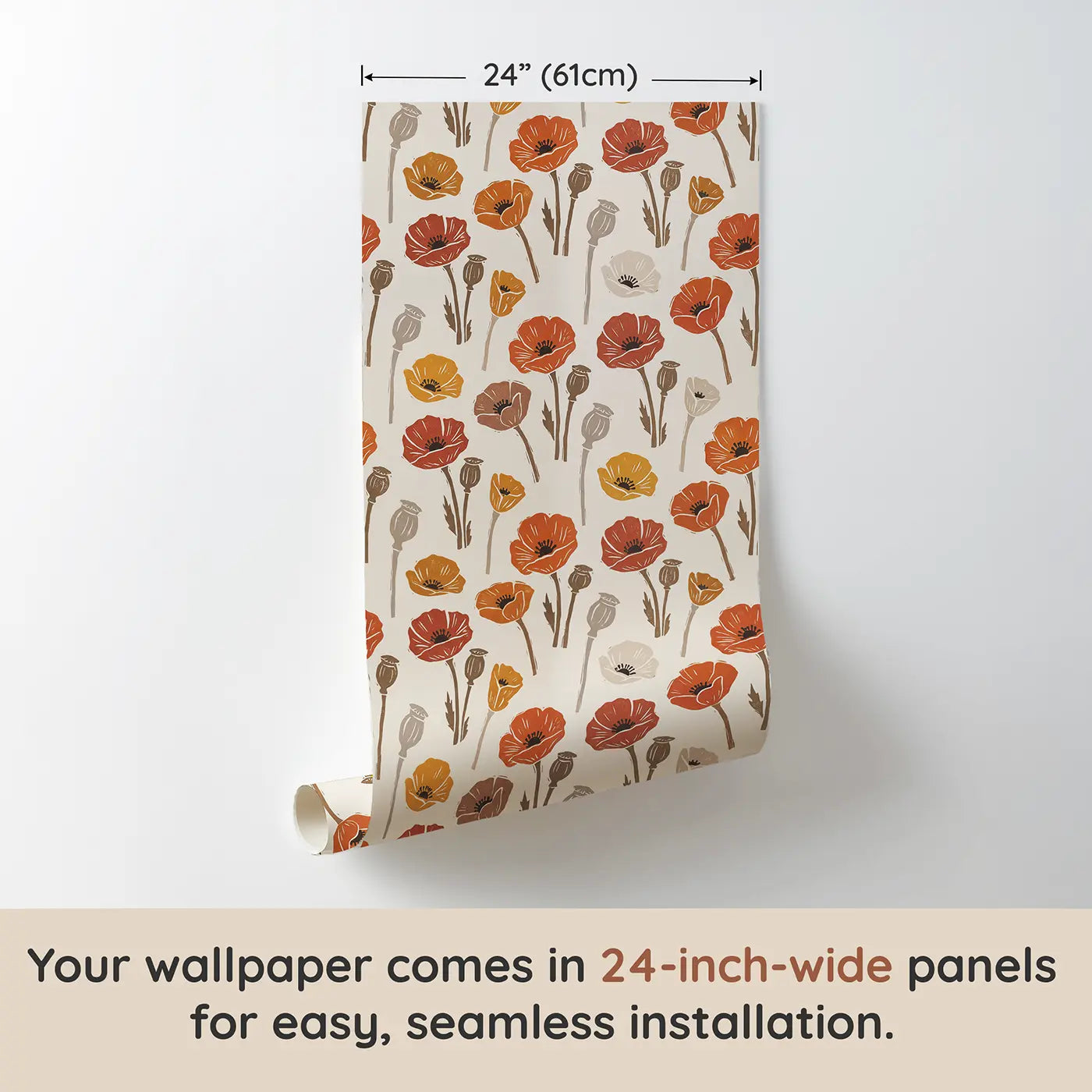 Bold Hand-Stamped Block Print wallpaper panel dimensions - Whimsy Tots