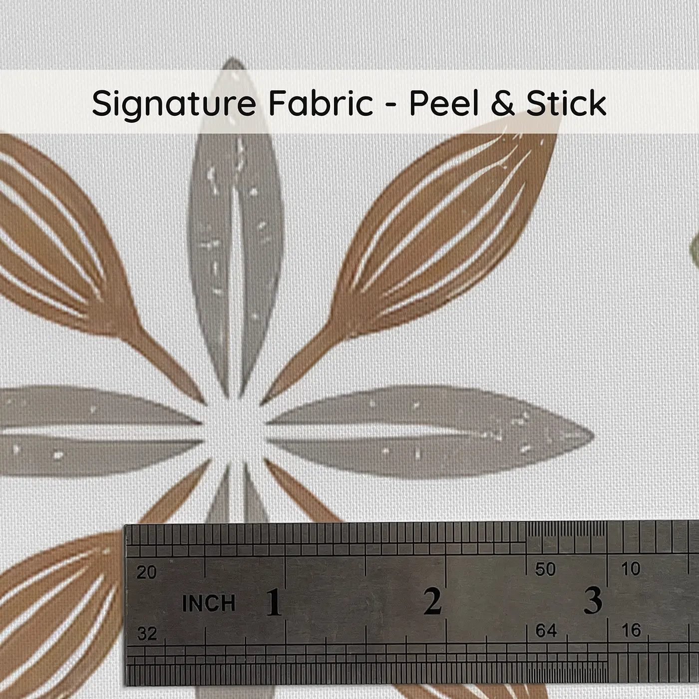 Folk Art Flower Block Print on peel and stick fabric - Whimsy Tots