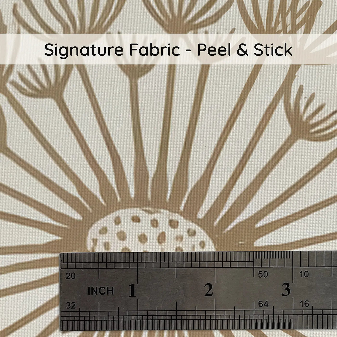 Dandelion Clocks Block Print on peel and stick fabric - Whimsy Tots