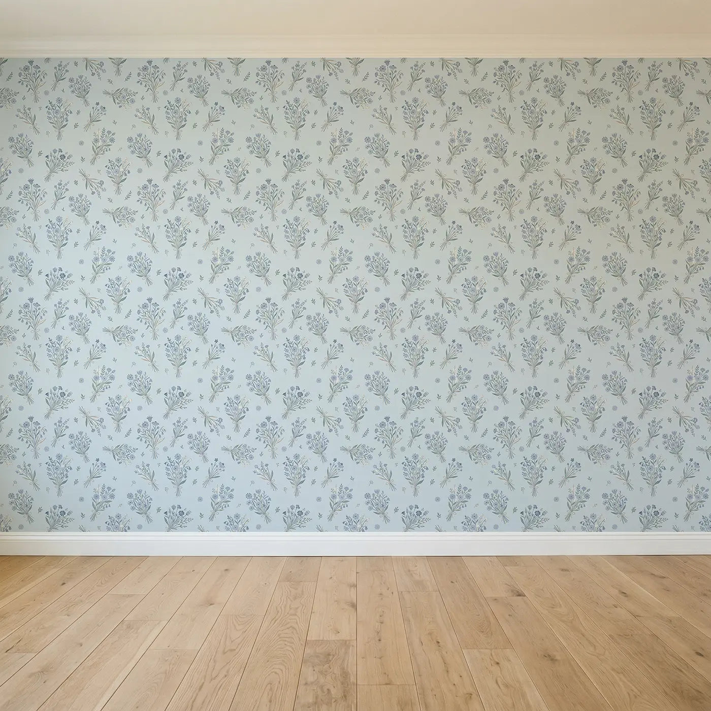 Wildflower Bundles Block Print seamless wallpaper full pattern - Whimsy Tots