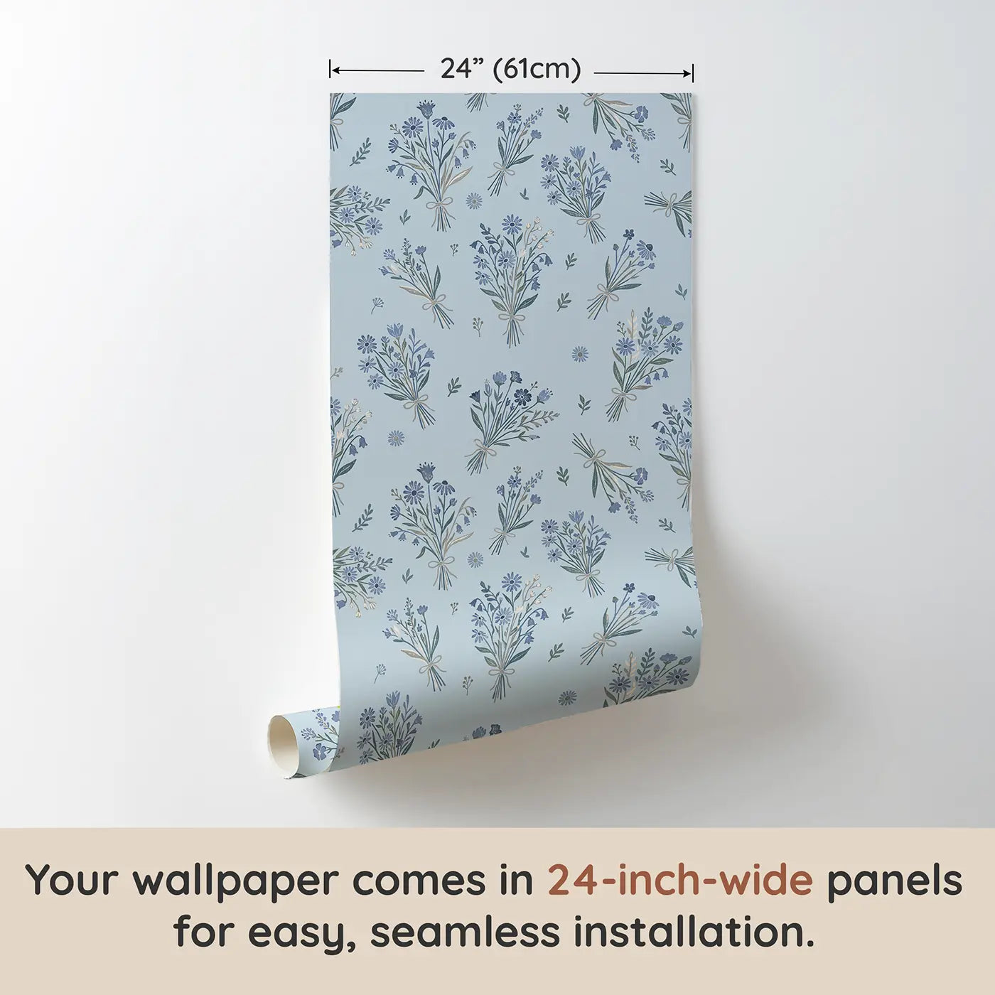 Wildflower Bundles Block Print wallpaper panel dimensions - Whimsy Tots