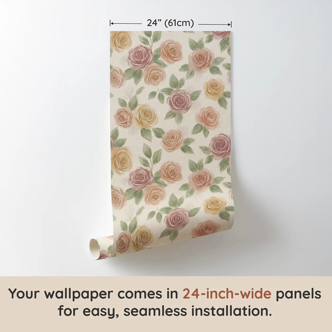 Chalk-Drawn Garden Soft Pastel wallpaper panel dimensions - Whimsy Tots
