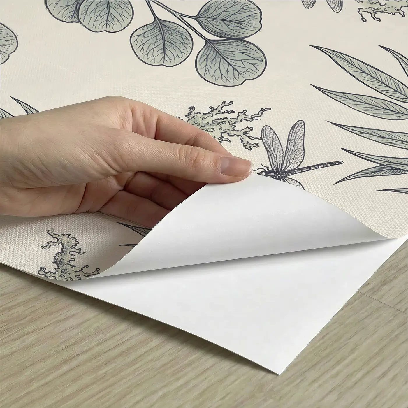Silver Dollar Hand-Drawn peel and stick material close-up - Whimsy Tots