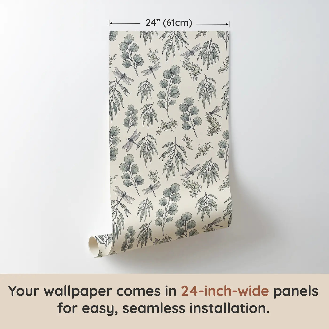 Silver Dollar Hand-Drawn wallpaper panel dimensions - Whimsy Tots