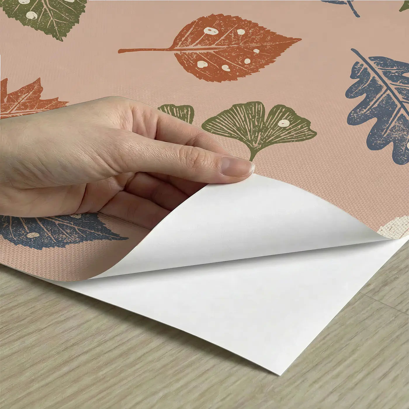 Pressed Botanical Specimens Block Print peel and stick material close-up - Whimsy Tots