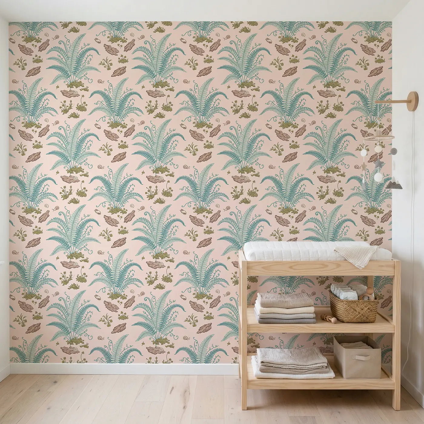 Boston Fern Botanical Elegance wallpaper in Scandinavian nursery - Whimsy Tots