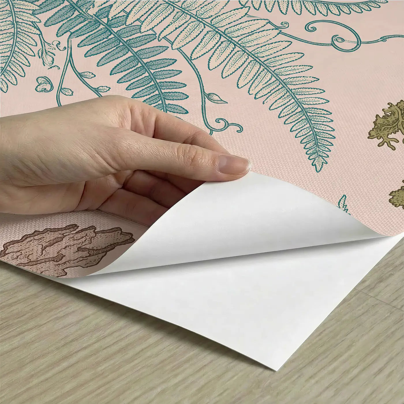 Boston Fern Botanical Elegance peel and stick material close-up - Whimsy Tots