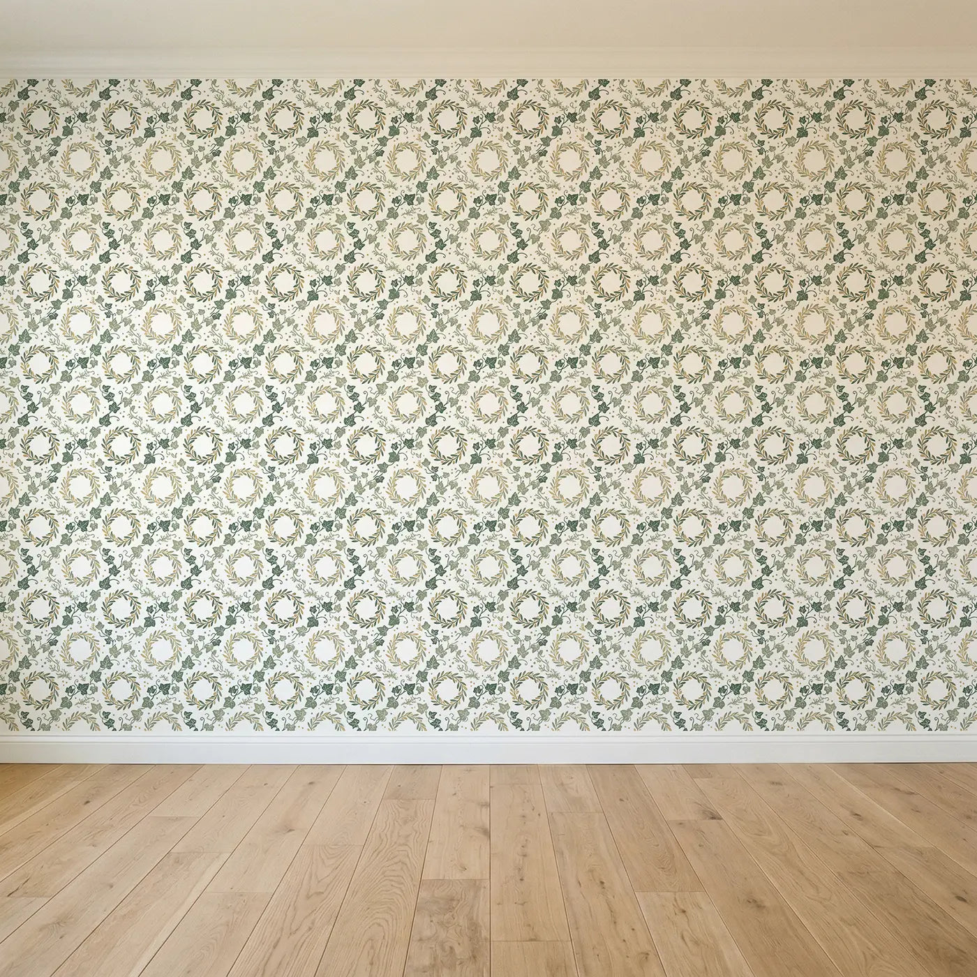 Dense Ivy Tendrils Block Print seamless wallpaper full pattern - Whimsy Tots
