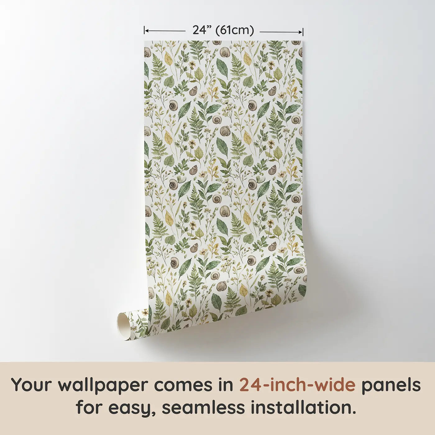 Pressed Botanical Watercolor wallpaper panel dimensions - Whimsy Tots
