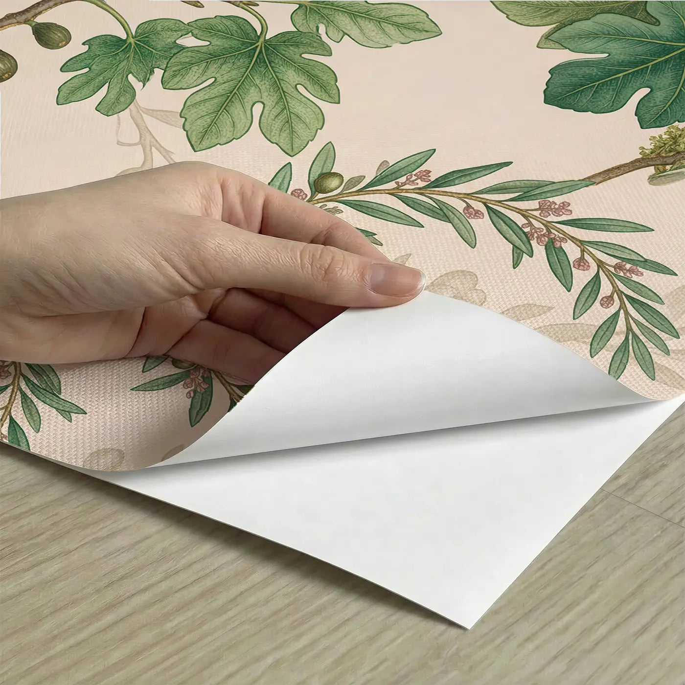 Fig Branch Botanical Elegance peel and stick material close-up - Whimsy Tots
