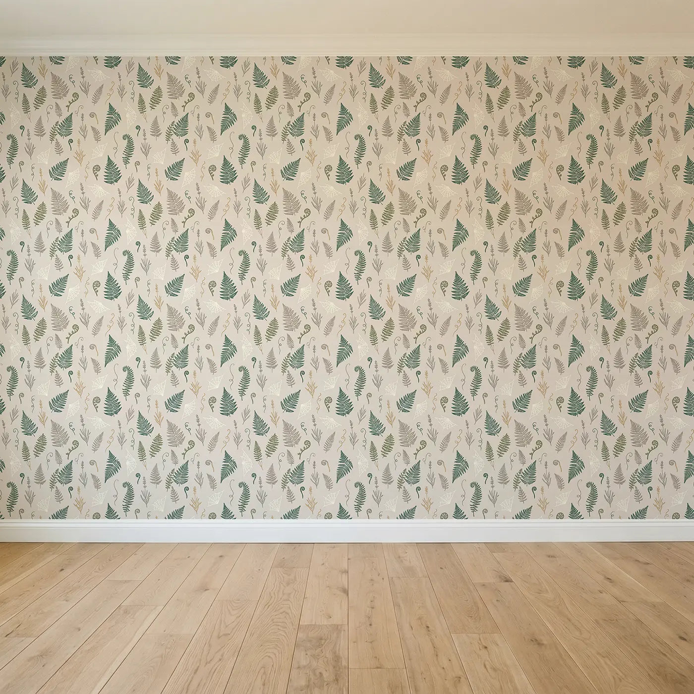 Mixed Fern Block Print seamless wallpaper full pattern - Whimsy Tots