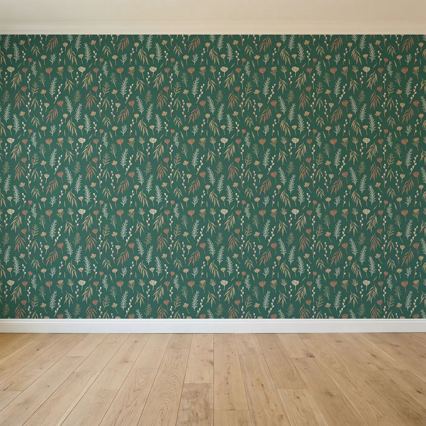 Rosemary Sprigs Block Print seamless wallpaper full pattern - Whimsy Tots