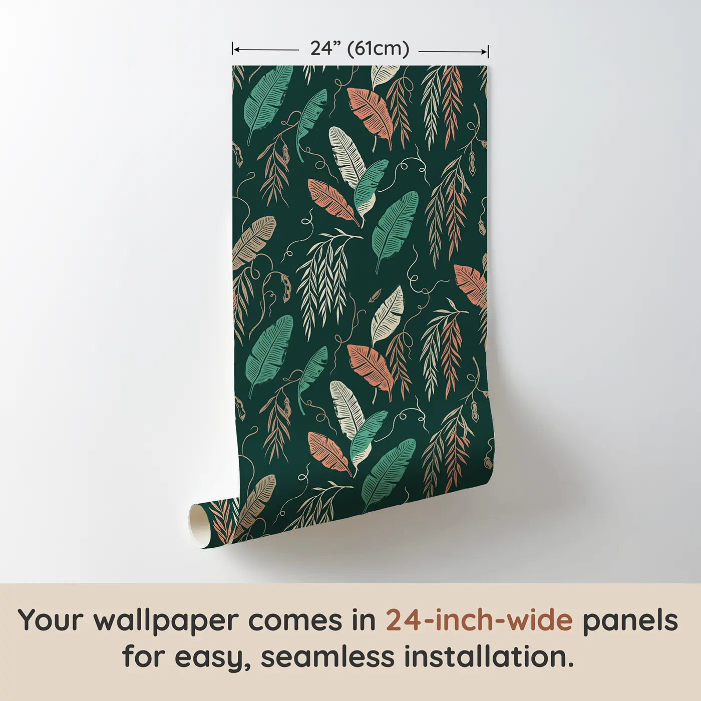 Banana Leaf Block Print wallpaper panel dimensions - Whimsy Tots