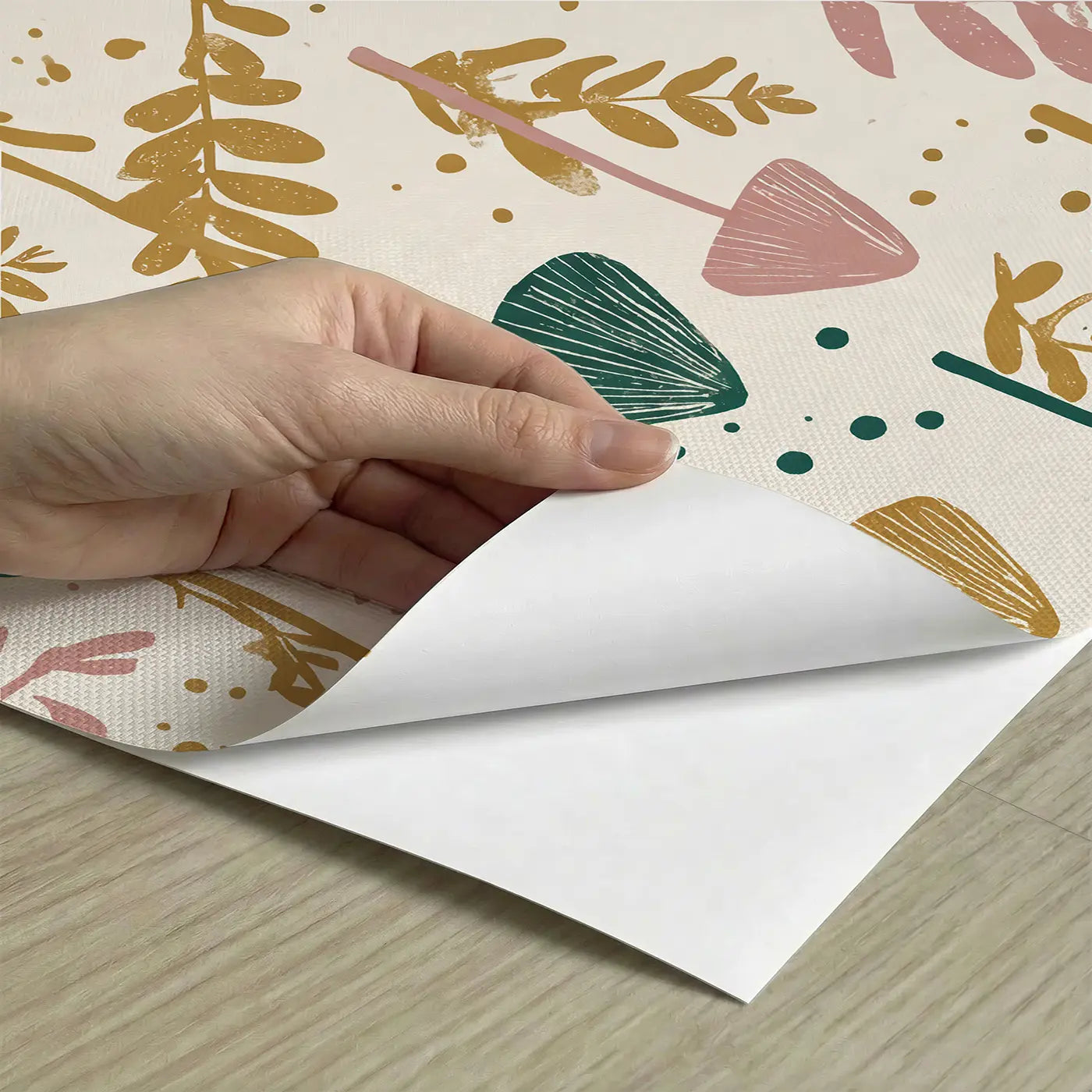 Pressed Botanical Specimens Block Print II peel and stick material close-up - Whimsy Tots