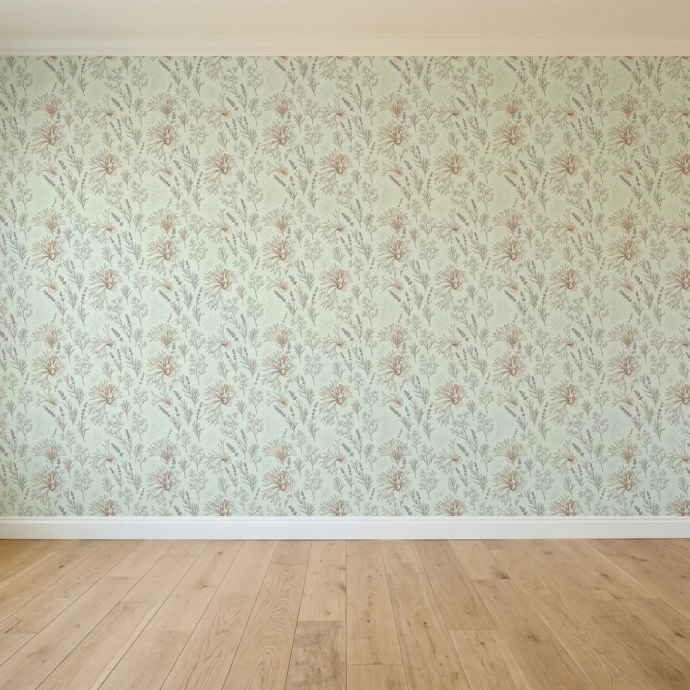 Baby Blue Eucalyptus Botanical Elegance seamless wallpaper full pattern - Whimsy Tots
