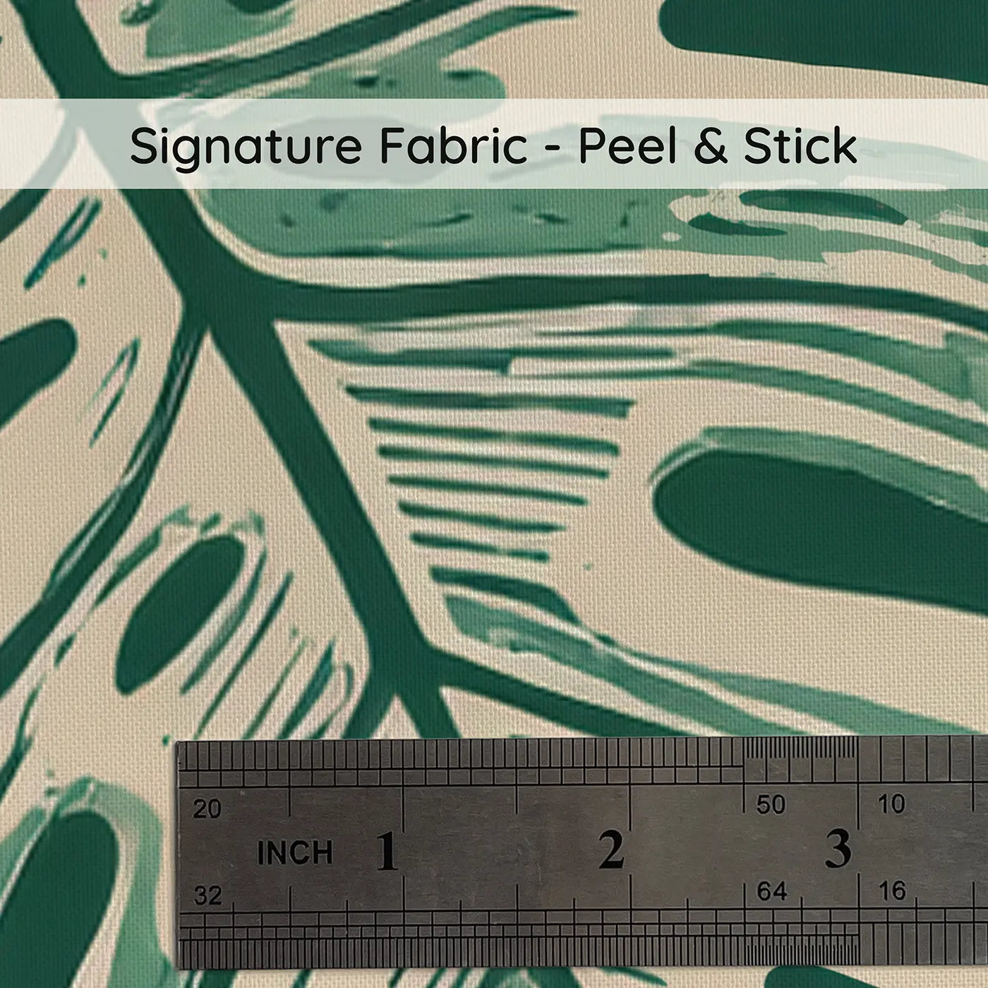 Single Monstera Block Print on peel and stick fabric - Whimsy Tots